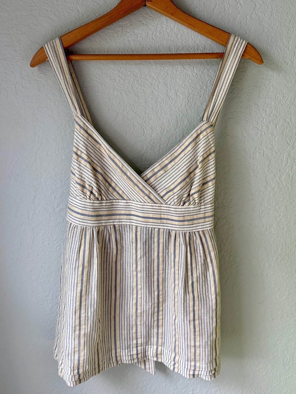 J.Crew Striped Linen Silk Blend Empire Waist Cami Tank Top - Size 10